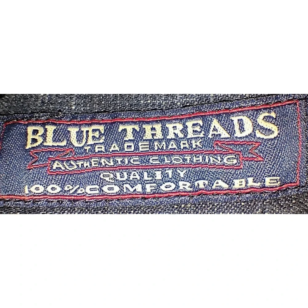VTG‎ Blue Threads Women's Jeans Size 5 Medium Wash Straight Leg Cotton Blend